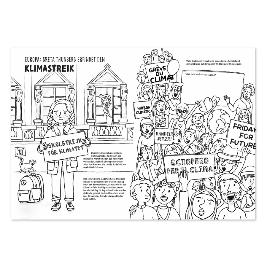 Klimaschutz Malbuch – Gute Energie für alle von Hautfarben. Von Innen – Klimastreik